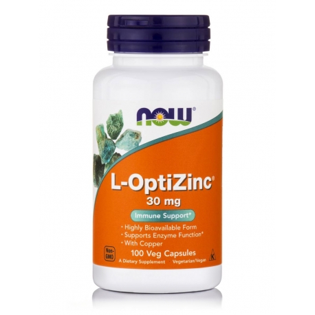 L-OptiZinc® 30 mg 100 vcaps - Now Foods