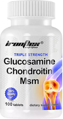 Ironflex Nutrition Glucosamine Chondroitin Msm Triple Strength Συμπλήρωμα για την Υγεία των Αρθρώσεων 100 ταμπλέτες