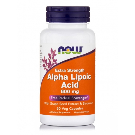 Alpha Lipoic Acid 600 mg 60 Veg Capsules-NOW