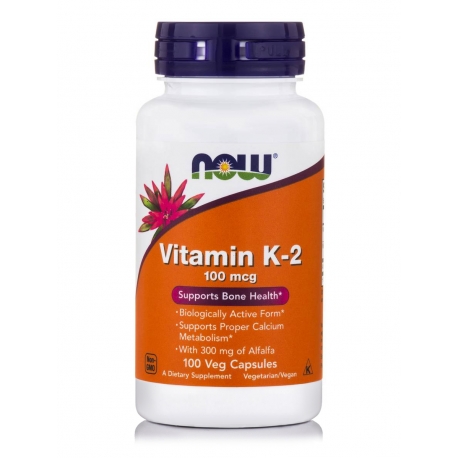 Vitamin K-2, 100mcg - 100 vcaps NOW Foods