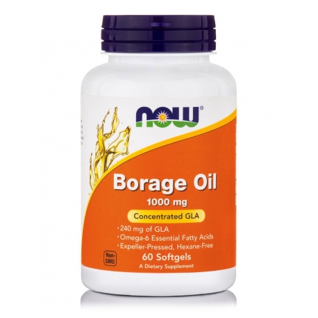 Borage Oil 1000mg 60 μαλακές κάψουλες - Now / Λιπαρά Οξέα