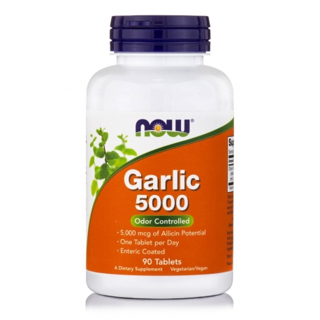 Garlic 5000, Odor Controlled - 90 tablets NOW Foods
