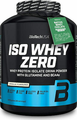 Biotech USA Iso Whey Zero With Glutamine & BCAAs Πρωτεΐνη Ορού Γάλακτος Χωρίς Γλουτένη & Λακτόζη με Γεύση Βανίλια 2.27kg