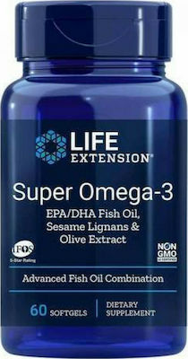 Life Extension Super Omega 3 Ιχθυέλαιο EPA/DHA Fish Oil Sesame Lignans & Olive Extract 60 μαλακές κάψουλες