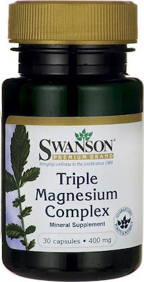 Swanson Premium Brand Triple Magnesium Complex 400mg 30 Κάψουλες