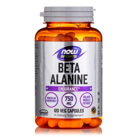 Beta Alanine, 750mg (Caps) - 120 caps - Now / Βήτα Αλανίνη - Αμινοξέα