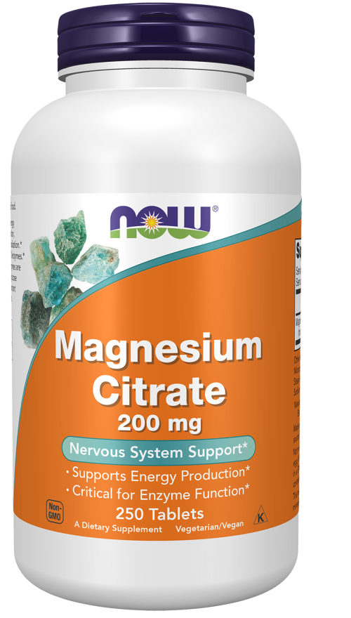 Magnesium Citrate 200 mg 100 Tablets - Now Foods