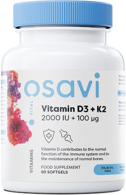 Osavi Vitamin D3 2000IU + K2 100μg 60 softgels