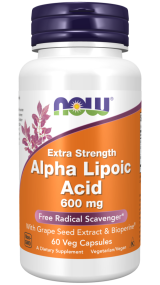 Alpha Lipoic Acid 600 mg 60 Veg Capsules-NOW