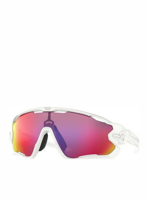 Oakley Jawbreaker Prizm Road Ανδρικά Γυαλιά Ηλίου με Λευκό Κοκκάλινο Σκελετό και Μωβ Καθρέφτη Φακό OO9290-55