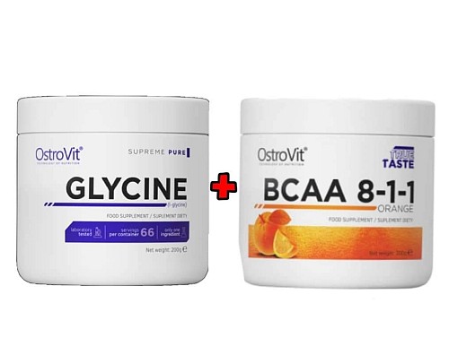 Ostrovit Glycine 200gr + BCAA 8-1-1 200gr Orange