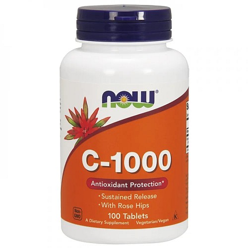 Vitamin C-1000 Sustained Release 100 Tablets - Now / Βιταμίνη C αργής αποδέσμευσης