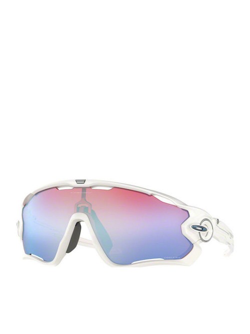Oakley Jawbreaker Prizm Snow Ανδρικά Γυαλιά Ηλίου με Λευκό Κοκκάλινο Σκελετό και Μωβ Καθρέφτη Φακό OO9290-21