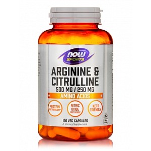 Arginine & Citrulline 500/250 120 φυτοκάψουλες Now