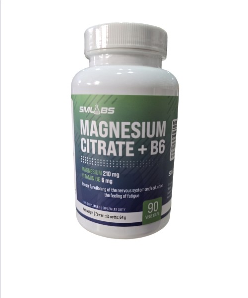 Smlabs Magnesium Citrate + B6 90 veg caps