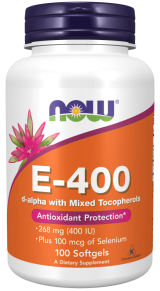 Vitamin E-400 IU with Selenium 100 Softgels - Now Foods
