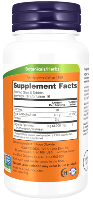 Spirulina 500mg 100 ταμπλέτες - Now / Σπιρουλίνα