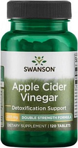 Swanson Apple Cider Vinegar 200mg Συμπλήρωμα για Αδυνάτισμα 120 ταμπλέτες