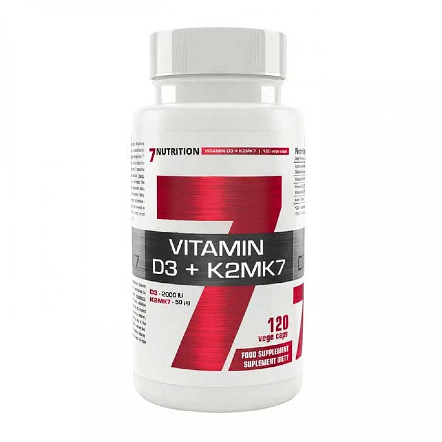 Vitamin D3+K2MK7 120 vege caps - 7Nutrition
