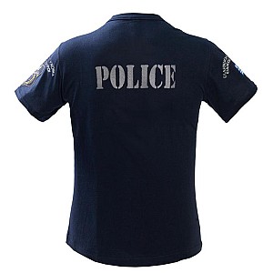 Τ-Shirt μακό με κέντημα Ειδικοί Φρουροί (μπλέ - μαύρο)