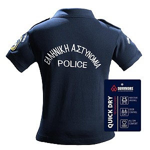 Polo Γυναικείο Αστυνομίας Quick Dry με κέντημα μονόχρωμο (Μπλε)