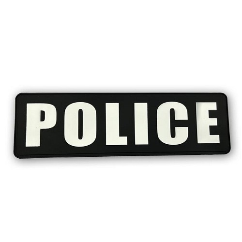 Σήμα Police Πλάτης PVC 3D 27 x 8 cm (Μαύρο - Άσπρο) Τεμάχιο